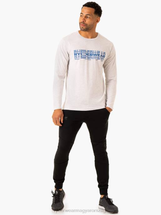 ruházat Ryderwear grafikus hosszú ujjú póló szürke márga férfiak B48F1252