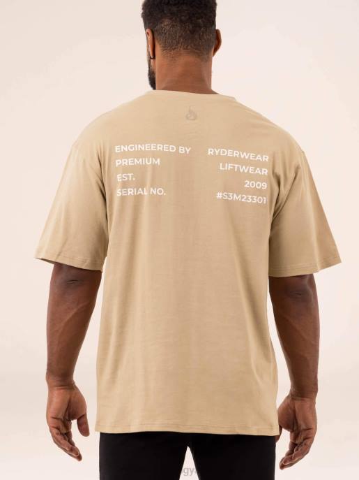 ruházat Ryderwear ipari túlméretezett póló homokkő férfiak B48F1202