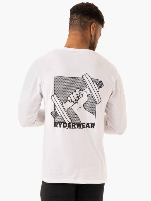 ruházat Ryderwear lift hosszú ujjú póló fehér férfiak B48F1249