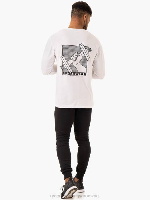 ruházat Ryderwear lift hosszú ujjú póló fehér férfiak B48F1249