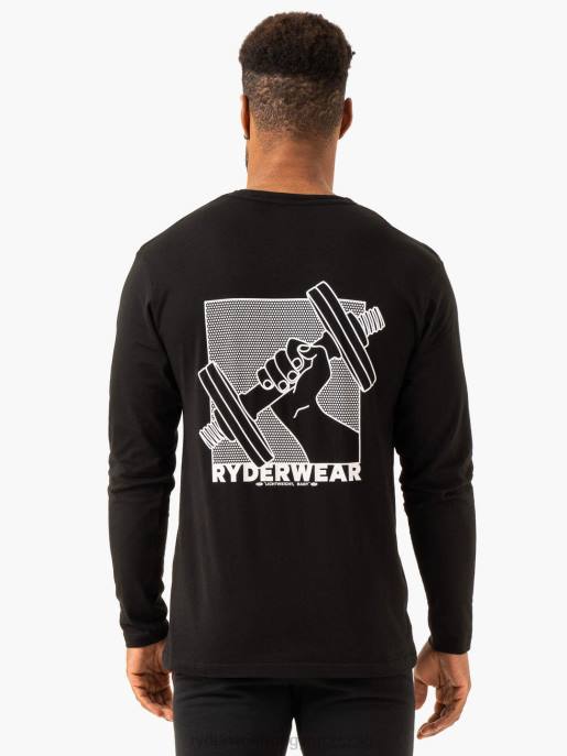 ruházat Ryderwear lift hosszú ujjú póló fekete férfiak B48F1248
