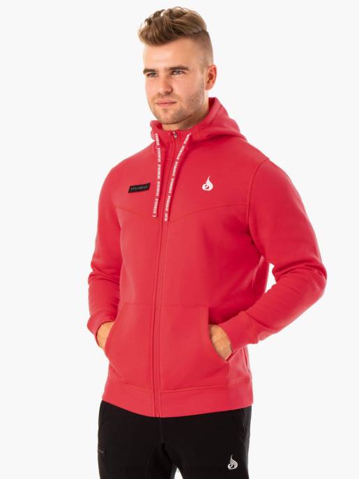 ruházat Ryderwear töltsd fel a cipzáras kapucnis pulcsit piros férfiak B48F1380