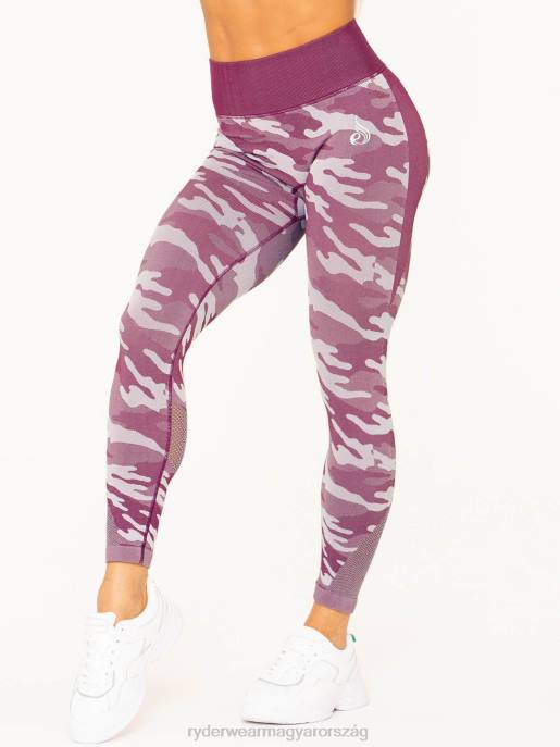 ruházat Ryderwear Camo varrat nélküli magas derekú leggings bordó terepszínű nők B48F183