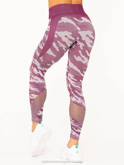 ruházat Ryderwear Camo varrat nélküli magas derekú leggings bordó terepszínű nők B48F183