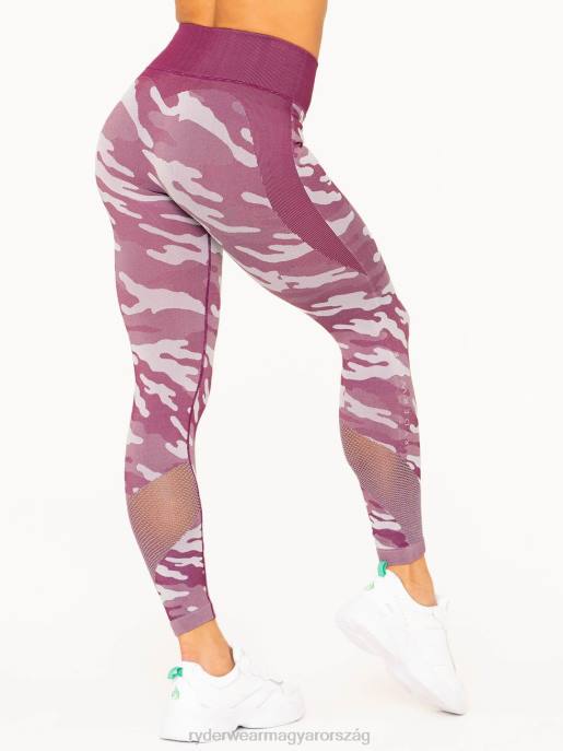 ruházat Ryderwear Camo varrat nélküli magas derekú leggings bordó terepszínű nők B48F183