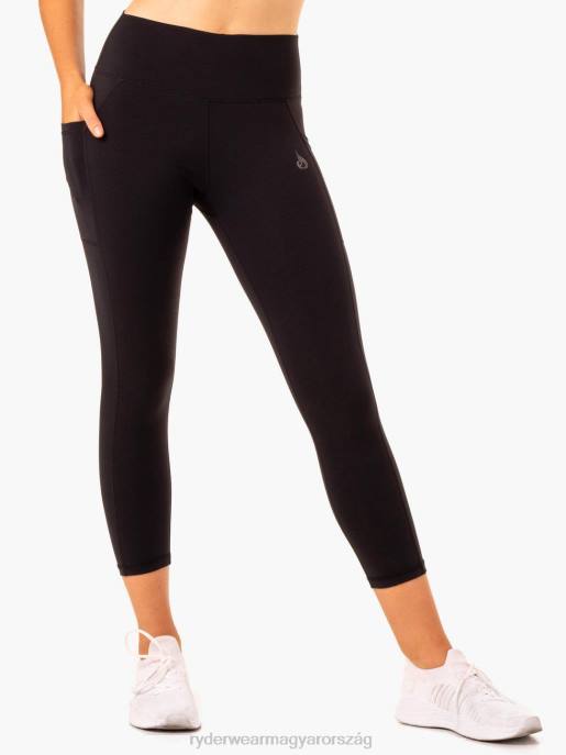 ruházat Ryderwear akciós magas derekú 7/8 zsebes leggings fekete nők B48F147