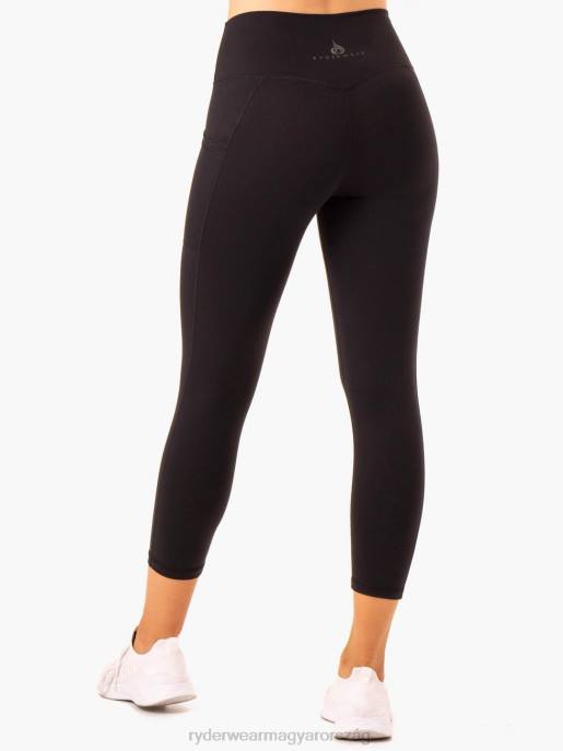 ruházat Ryderwear akciós magas derekú 7/8 zsebes leggings fekete nők B48F147