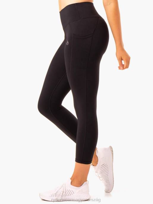 ruházat Ryderwear akciós magas derekú 7/8 zsebes leggings fekete nők B48F147