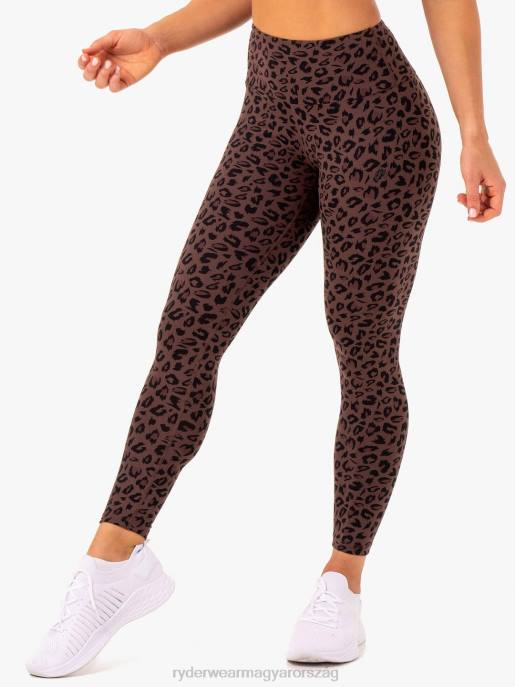 ruházat Ryderwear alkalmazkodni magas derekú scrunch leggingshez csokoládé leopárd nők B48F151