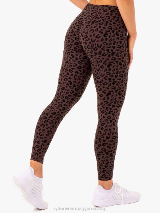 ruházat Ryderwear alkalmazkodni magas derekú scrunch leggingshez csokoládé leopárd nők B48F151
