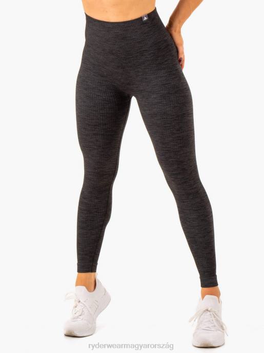 ruházat Ryderwear bordás varrat nélküli leggings fekete márga nők B48F107