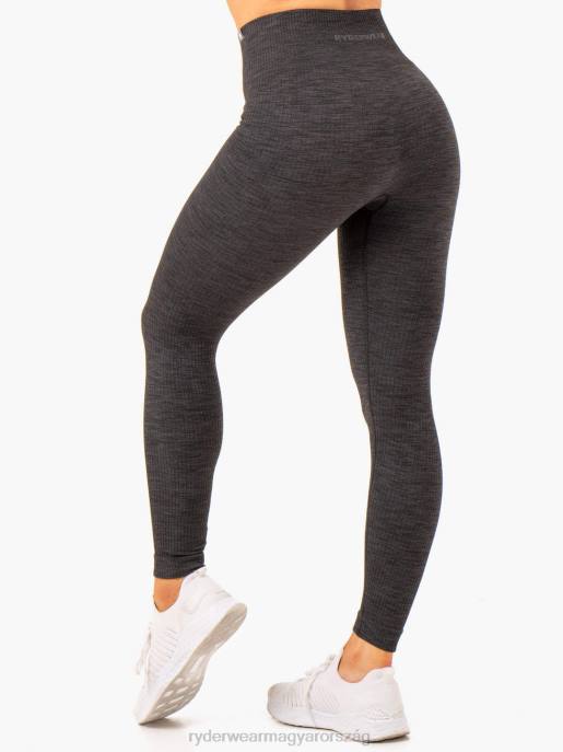 ruházat Ryderwear bordás varrat nélküli leggings fekete márga nők B48F107