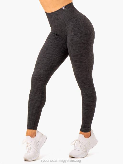 ruházat Ryderwear bordás varrat nélküli leggings fekete márga nők B48F107