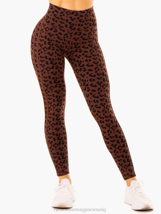 ruházat Ryderwear evolution magas derekú scrunch leggings csokoládé leopárd nők B48F101