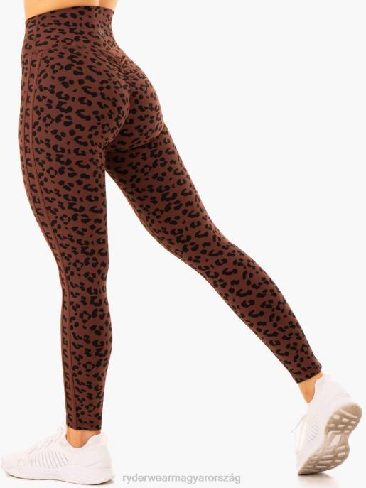 ruházat Ryderwear evolution magas derekú scrunch leggings csokoládé leopárd nők B48F101