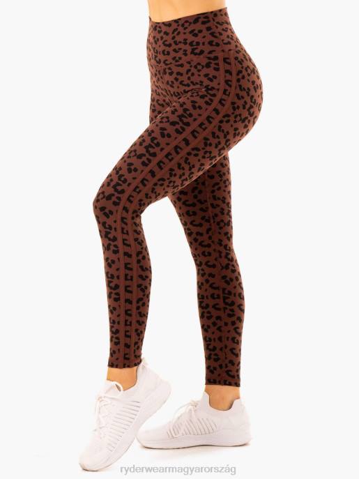 ruházat Ryderwear evolution magas derekú scrunch leggings csokoládé leopárd nők B48F101