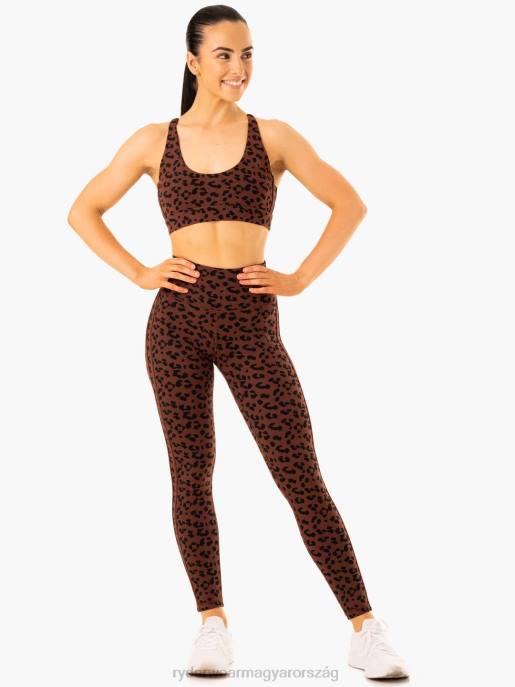 ruházat Ryderwear evolution magas derekú scrunch leggings csokoládé leopárd nők B48F101