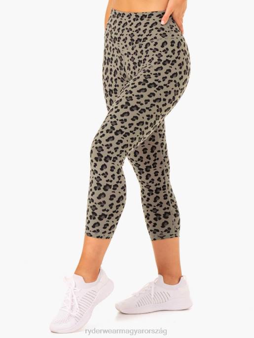 ruházat Ryderwear hibrid 7/8 leggings khaki leopárd nők B48F139