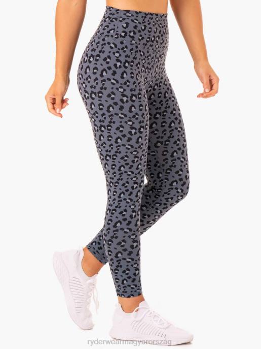 ruházat Ryderwear hibrid teljes hosszúságú leggings acélkék leopárd nők B48F135