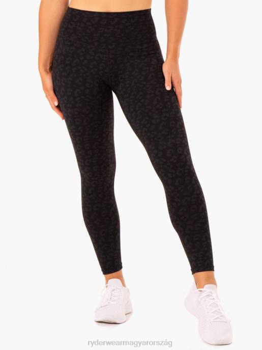 ruházat Ryderwear hibrid teljes hosszúságú leggings fekete leopárd nők B48F134