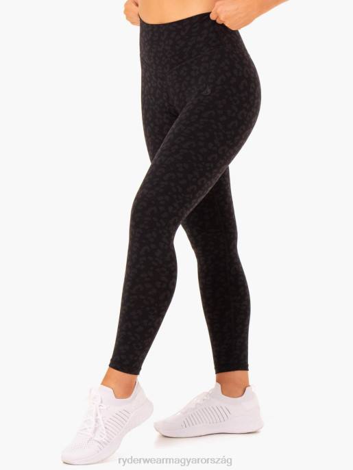 ruházat Ryderwear hibrid teljes hosszúságú leggings fekete leopárd nők B48F134