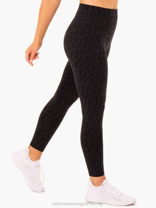 ruházat Ryderwear hibrid teljes hosszúságú leggings fekete leopárd nők B48F134