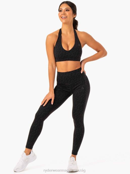 ruházat Ryderwear hibrid teljes hosszúságú leggings fekete leopárd nők B48F134