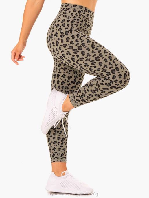 ruházat Ryderwear hibrid teljes hosszúságú leggings khaki leopárd nők B48F136