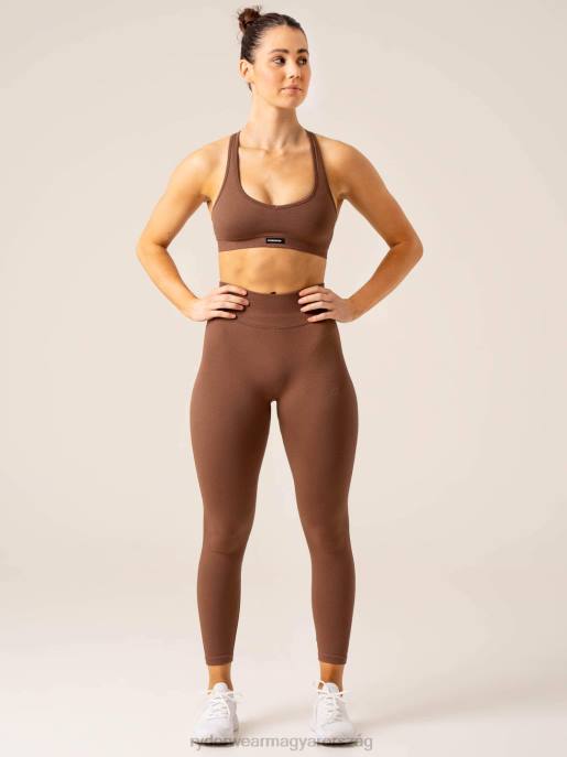 ruházat Ryderwear körbordás varrat nélküli magas derekú leggings csokoládé nők B48F59