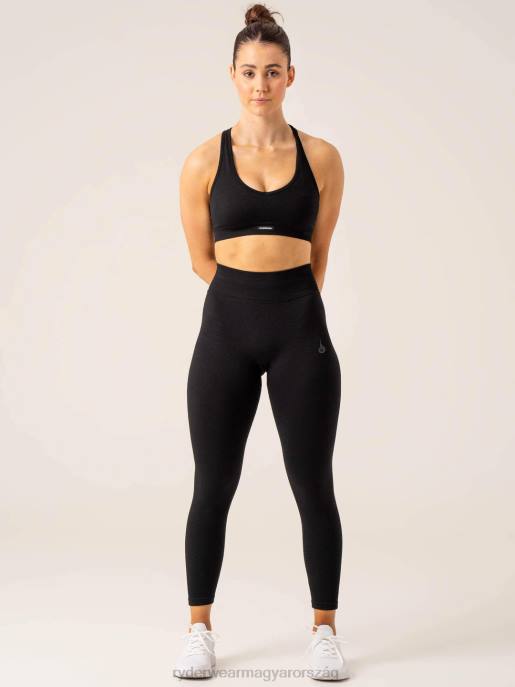 ruházat Ryderwear körbordás varrat nélküli magas derekú leggings fekete nők B48F60