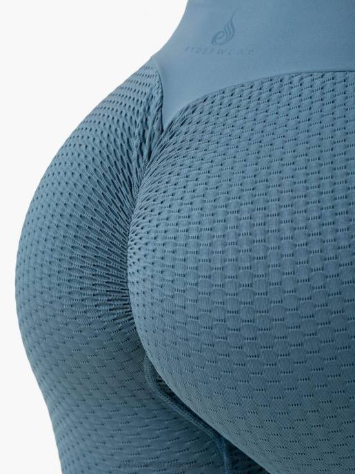 ruházat Ryderwear méhsejt crunch varrat nélküli leggings acél kék nők B48F110