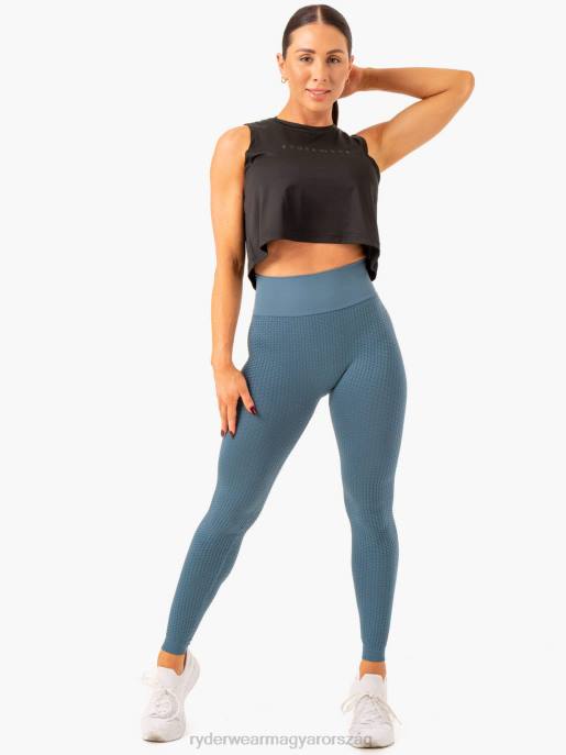 ruházat Ryderwear méhsejt crunch varrat nélküli leggings acél kék nők B48F110