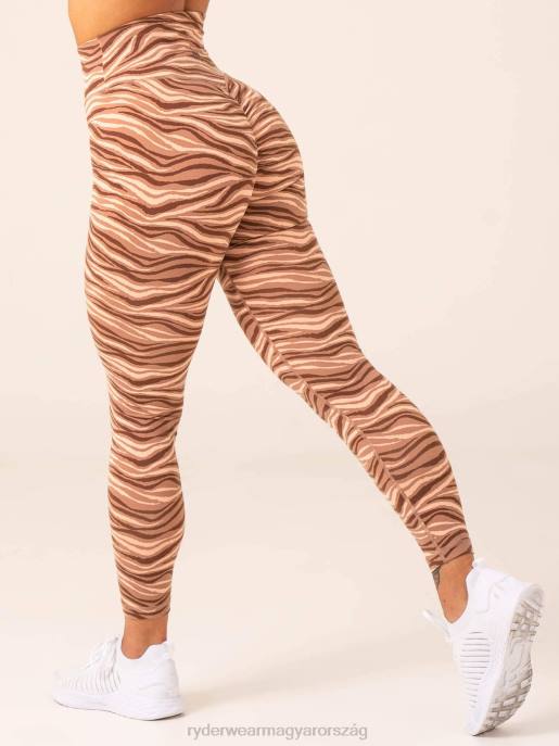 ruházat Ryderwear megállíthatatlan magas derekú scrunch leggings mokka zebra nők B48F44