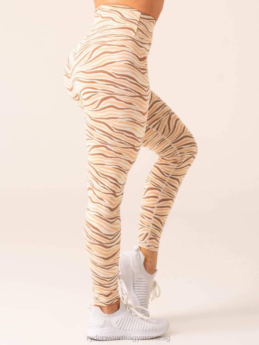 ruházat Ryderwear megállíthatatlan magas derekú scrunch leggings vaníliás zebra nők B48F43