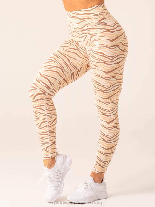 ruházat Ryderwear megállíthatatlan magas derekú scrunch leggings vaníliás zebra nők B48F43