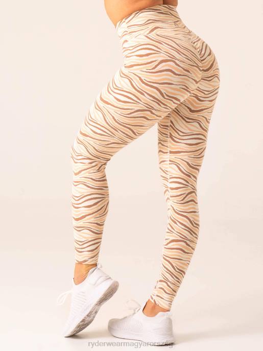 ruházat Ryderwear megállíthatatlan magas derekú scrunch leggings vaníliás zebra nők B48F43