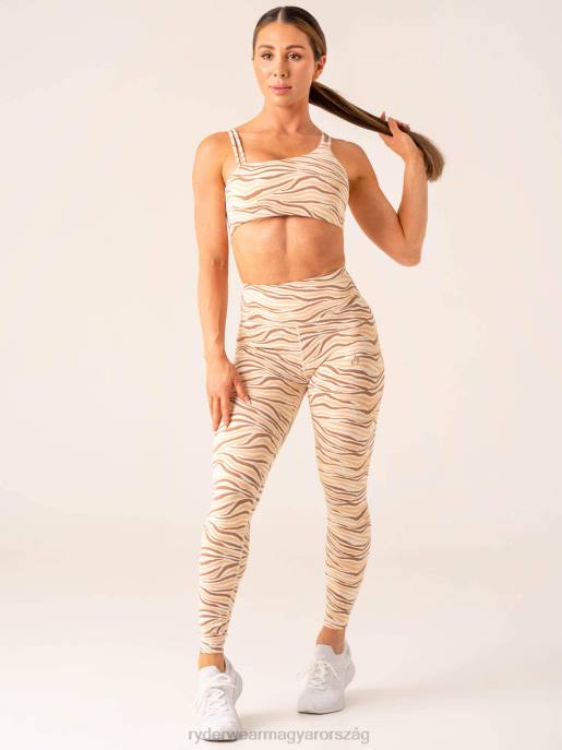 ruházat Ryderwear megállíthatatlan magas derekú scrunch leggings vaníliás zebra nők B48F43