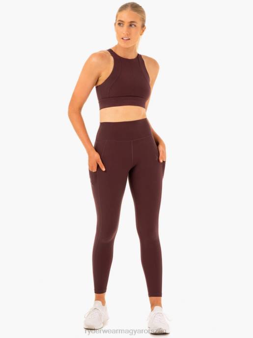 ruházat Ryderwear reset magas derekú zseb leggings csokoládé nők B48F108