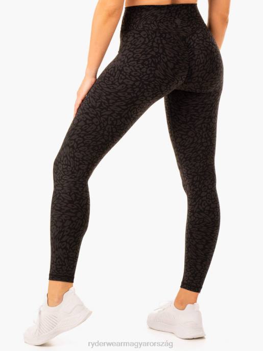 ruházat Ryderwear rotációs magas derekú scrunch leggings fekete leopárd nők B48F84