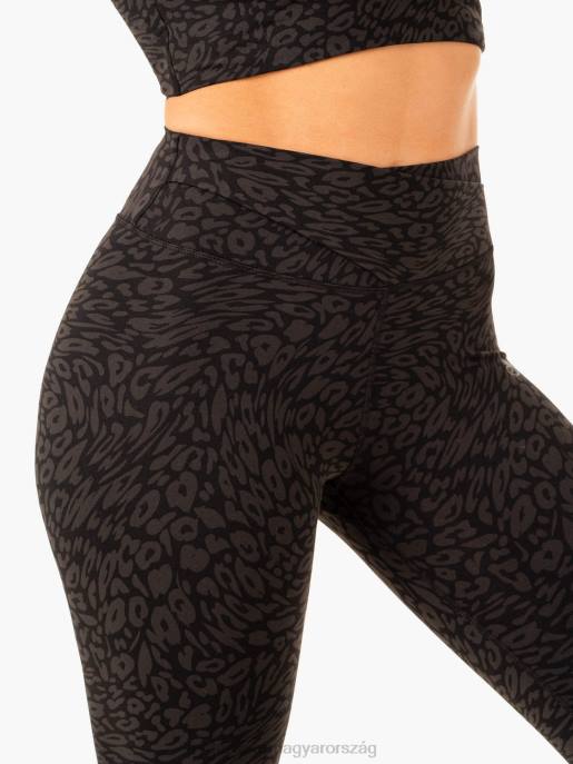 ruházat Ryderwear rotációs magas derekú scrunch leggings fekete leopárd nők B48F84