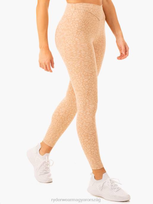 ruházat Ryderwear rotációs magas derekú scrunch leggings homokkő leopárd nők B48F82