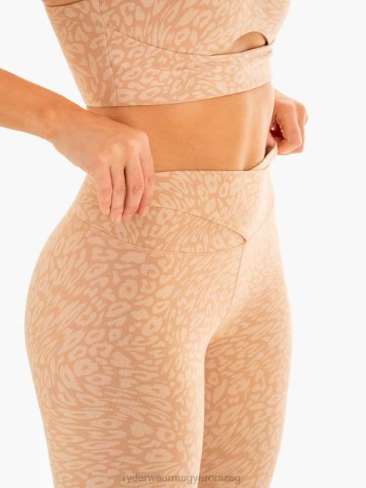 ruházat Ryderwear rotációs magas derekú scrunch leggings homokkő leopárd nők B48F82