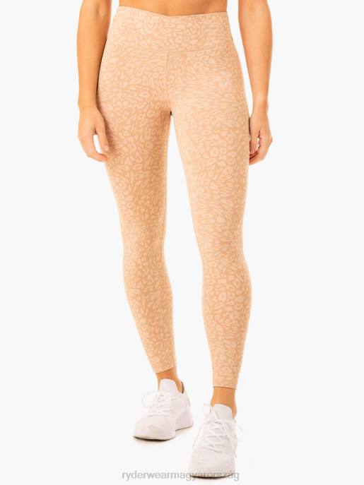 ruházat Ryderwear rotációs magas derekú scrunch leggings homokkő leopárd nők B48F82