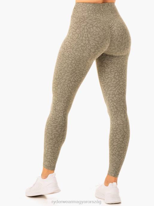 ruházat Ryderwear rotációs magas derekú scrunch leggings khaki leopárd nők B48F81