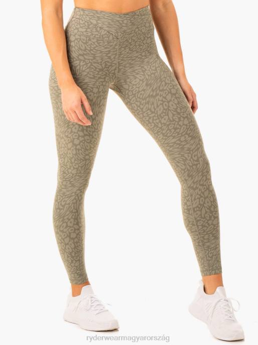 ruházat Ryderwear rotációs magas derekú scrunch leggings khaki leopárd nők B48F81