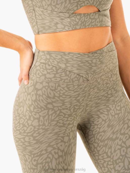 ruházat Ryderwear rotációs magas derekú scrunch leggings khaki leopárd nők B48F81