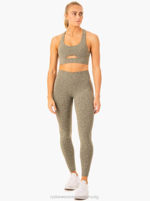 ruházat Ryderwear rotációs magas derekú scrunch leggings khaki leopárd nők B48F81