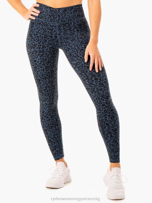 ruházat Ryderwear rotációs magas derekú scrunch leggings tengerész leopárd nők B48F83