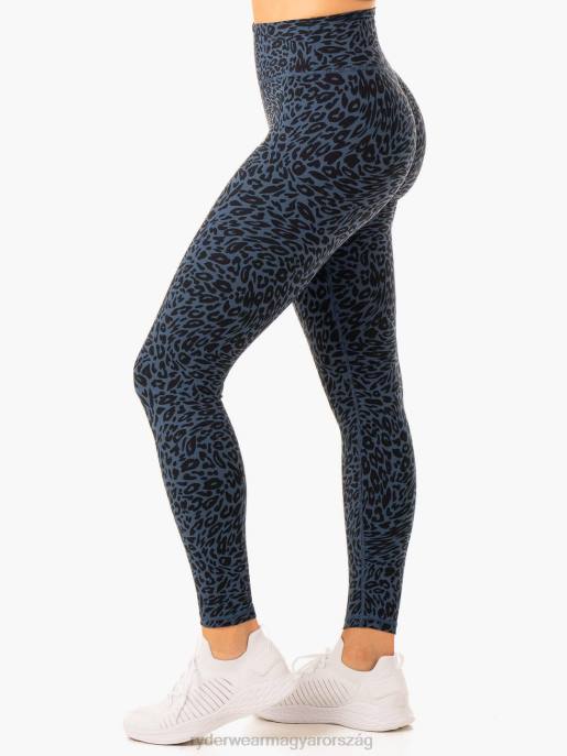 ruházat Ryderwear rotációs magas derekú scrunch leggings tengerész leopárd nők B48F83