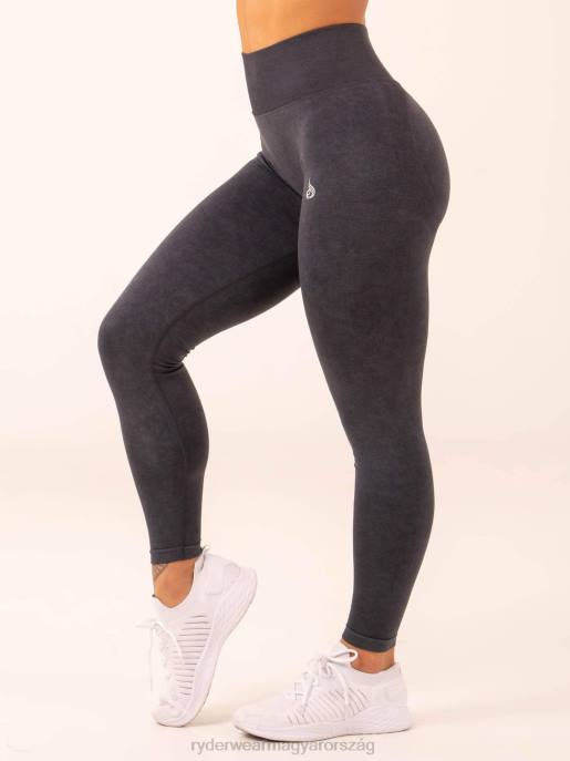 ruházat Ryderwear stonewash scrunch varrat nélküli leggings fekete kőmosás nők B48F10